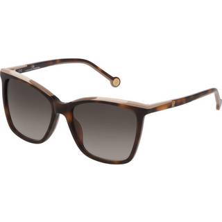 Carolina Herrera Kvinde SHE826 01AY Solbriller Acetat Havana Grøn Firkantet Normal Skygge