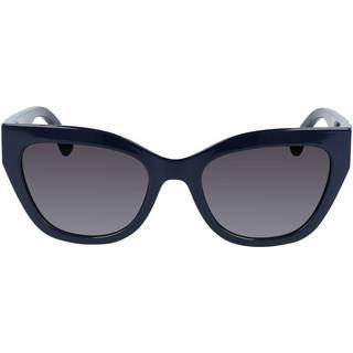 LONGCHAMP Kvinde LO691S 424 Solbriller Plast Blå Grå Cat Eye Normal Skygge