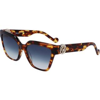Liu Jo Kvinde LJ768SR 726 Solbriller Acetat Havana Blå Sommerfugl Normal Fotokromatisk