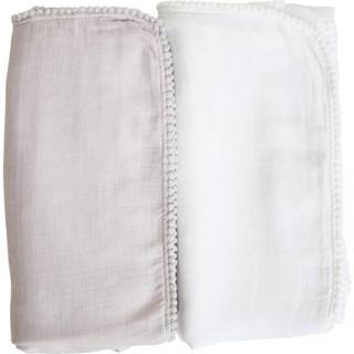 Jack o Juno Pom Pom Babytæppe 2-pak & Dusty Gray - Babytæpper Bambus Pearl - N311PD-O