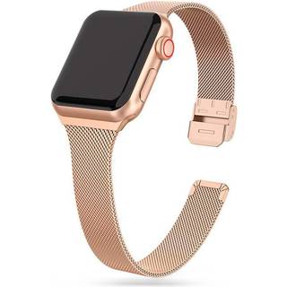 Apple Watch (38/40/SE/41/42mm) Tech-Protect Thin Milanese Stål Rem - Guld
