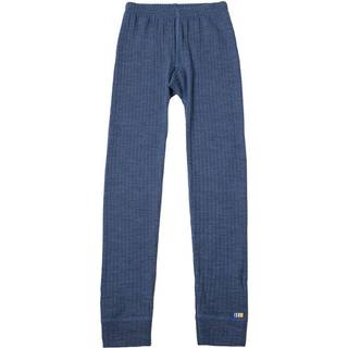 Leggings i blåmeleret rib-uld