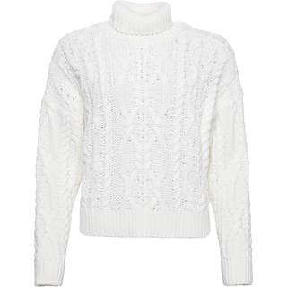 Superdry Superdry White Vintage High Neck Cable Knit Jumper