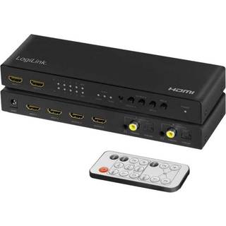 LogiLink HDMI switch 4x2-Port matrix 4K/60 Hz HDR ARC extract scaler RC