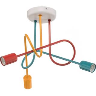 Loftlampe Oxford med 3 lyskilder orange/rød/turkis