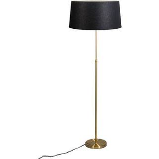 Gulvlampe guld/messing med sort skærm 45 cm justerbar - Parte