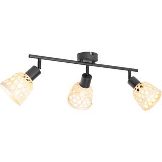 Oriental spotlight sort med bambus 3-lys - Rayan