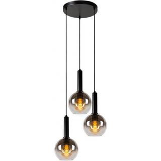 Marius hængelampe, glasskærme, sort, 3 lyskilder