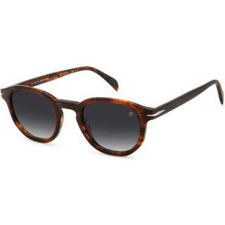 DAVID BECKHAM Mand DB 1007/S 0CJ/9O Solbriller Plast Havana uigennemsigtig Grå Rund Skygge