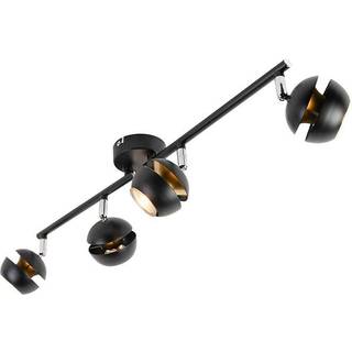 Moderne spotlight 4-lys sort med guld indvendig - Buell Deluxe