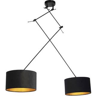 Hængende lampe med fløjlsfarver sort med guld 35 cm - Blitz II sort