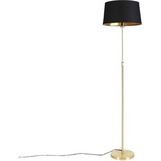 Gulvlampe guld / messing med sort skærm justerbar 45 cm - Parte