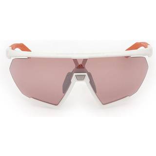 Adidas Sport Mand SP0071 CMPT AERO LI 21L Solbriller Plast Hvid Orange Geometrisk Normal Spejl