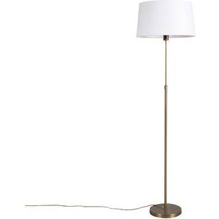 Gulvlampe bronze med linnedskærm hvid 45 cm justerbar - Parte