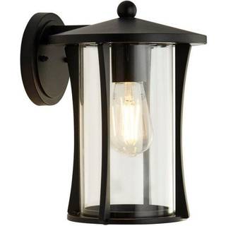 Pagoda udendørs væglampe, IP44, sort, metal, E27