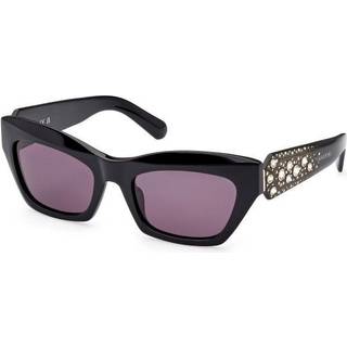 Swarovski Kvinde SK0381 01A Outlet solbriller Acetat Sort Grå Cat Eye Normal