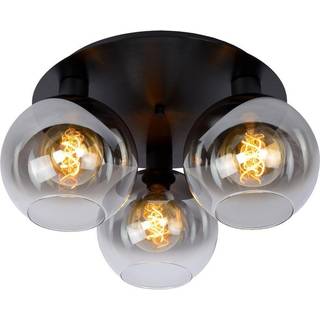 Marius loftlampe, sort, Ø 50 cm, glas, 3 lyskilder