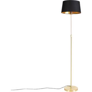 Gulvlampe guld/messing med sort skærm 35 cm justerbar - Parte