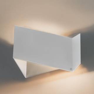 Design væglampe hvid med sølvfarvet interiør - Fold