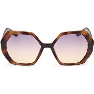 Guess Kvinde GU7879 53Z Solbriller Injiceret Havana Violet Geometrisk Normal Skygge