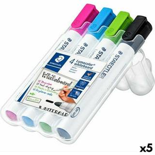 5 x Staedtler Lumocolor 351 whiteboardmarker sæt 4 farver