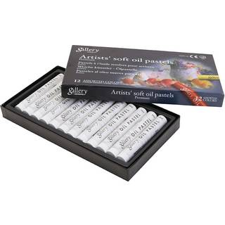 Gallery Oliepastel, L: 7 cm, diam. 11 mm, tykkelse 11 mm, hvid, 12 stk./ 1 pk.