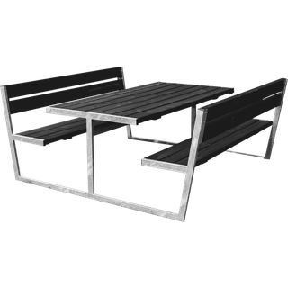 Bordbænksæt thor sort grundmalet 42mm 205x85x180cm