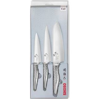 KAI Seki Magoroku Shoso 3-teiliges Messer-Set Japan - Klinge & Griff Edelstahl - Silber