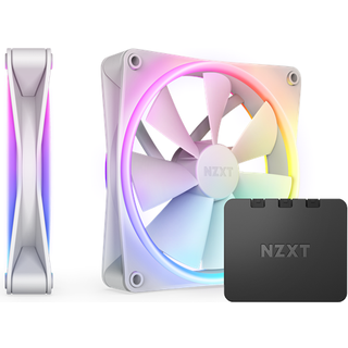 NZXT F140 RGB DUO 2-pack & RGB Controller - White - Kabinet køler - 140mm - Hvid med RGB - 36 dBA