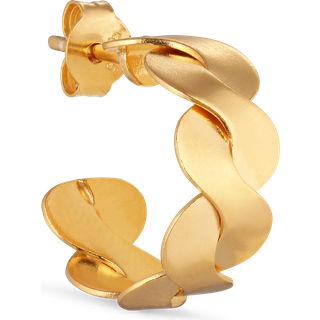 Jane Kønig Small Wavy Hoop Ørering Single 18 kt. Forgyldt Sølv SWH-AW22-G - Dame - 925 Sterling Silver