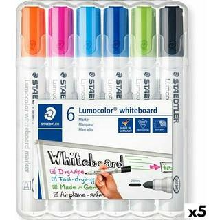 5 x Staedtler Lumocolor 351 whiteboardmarker sæt 6 farver