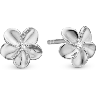 Flower Bouquet Ørestikker - Blankpoleret Sterling Sølv m. 2 Hvide Topas - Christina