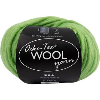 Højkvalitets Uldgarn i Lime - 50m, 50g