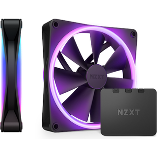 NZXT F140 RGB DUO 2-pack & RGB Controller - Black - Kabinet køler - 140mm - Sort med RGB LED lys - 36 dBA