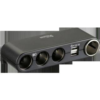 Strømudtag med 4 udtag og USB 12/24v