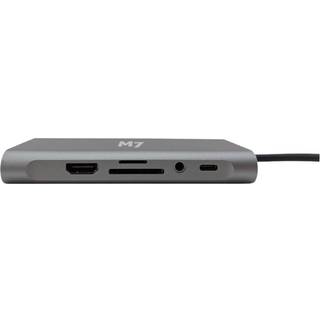 M7 USB-C 11-i-1 m. HDMI & VGA SD microSD RJ-45 USB 3.0 og USB-C