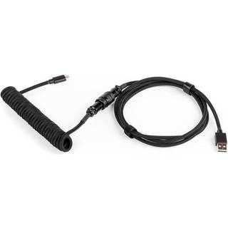 DUTZO Coiled Aviator Micro-USB B cable - Black - Upgrade Accessories - Sort