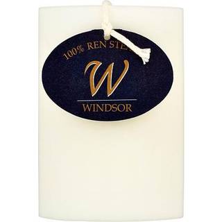 Windsor bloklys ren stearin 7x10 cm - hvid (På lager i varehus)