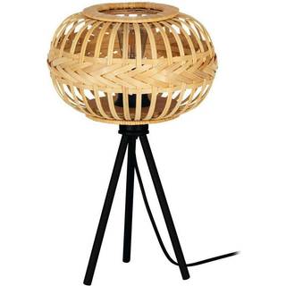 EGLO Amsfield 1 bordlampe af træ, trebenet