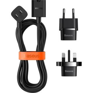 Baseus PowerCombo Kabel/Forlængerledning - 1 Meter - Sort