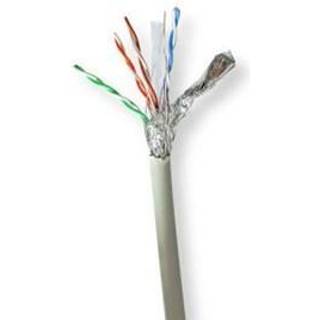 Nedis Netværkskabel Roll | CAT6 | Stranded | S/FTP | Kobber | 305.0 m | Indendørs | Runde | LSZH | Grå | Trækboks