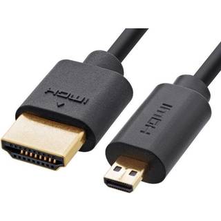Inline Slim Ultra HDMI Cable A- to D- Male (Micro) 8K4K, Black/Gold 2m