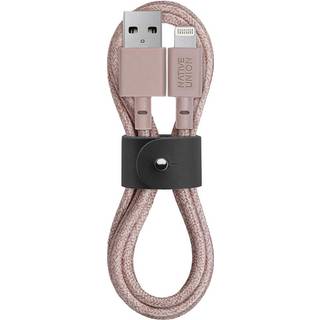 Native Union Belt Kabel USB-A til Lightning m. Læderspænde 1.2 meter - Rose