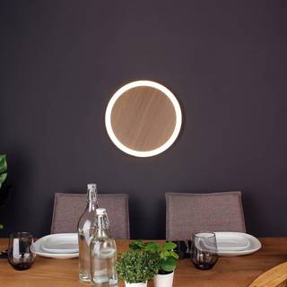 Morton 3-Step-dim træ-effekt LED-væglampe 40 cm