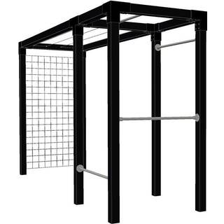 Plus daylife model 2 sort med stålespalier, tørrestativ og fitness 108x208x369cm