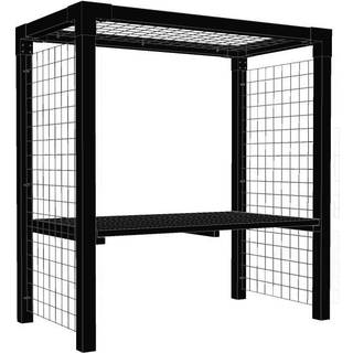 PLUS Daylife pergola med espalier og bord, model 1, sort/fyr, 198 x 108 x 208 cm