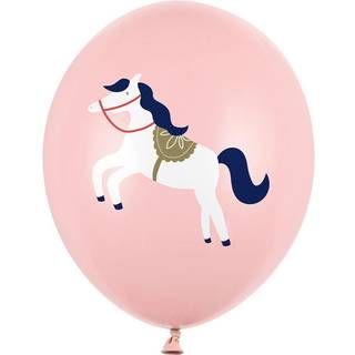 50 stk. Balloner pastelrosa 30 cm med lille hest-print – Perfekt til børnefest