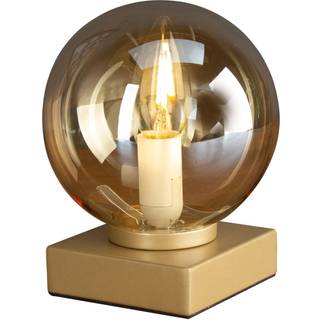 Pluto bordlampe, guld med glaskugle, creme