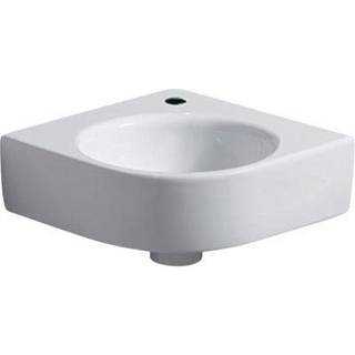 Geberit Renova Compact hjørnehåndvask: B=45cm, T=39.5cm, Hanehul=Midtpå, Overløb=Uden, Hvid
