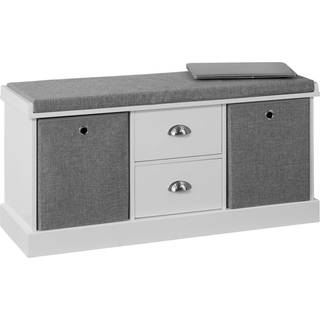 SoBuy Skobænk med Hylde og Kurve - Grå, 100 cm